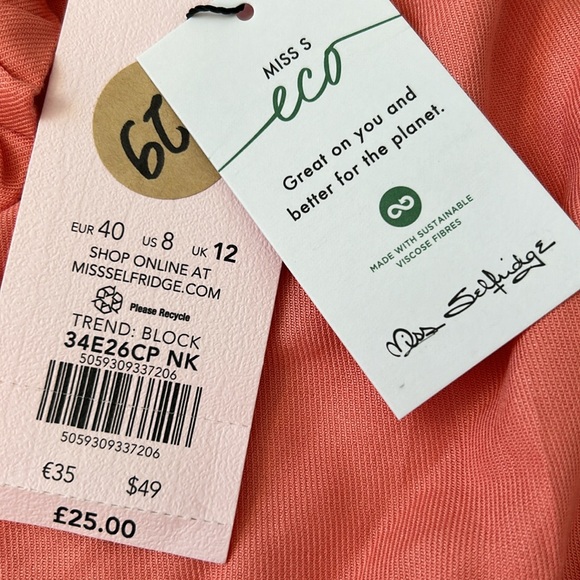 NWT  petites Miss Selfridge short sleeve mini dress with ruffle bottom - Picture 6 of 8